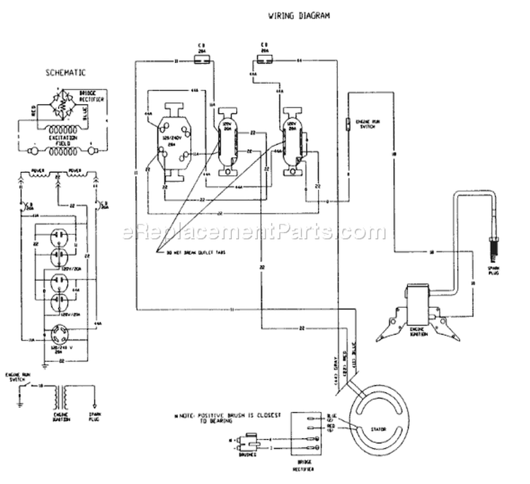 Page D Diagram and Parts List for 9447-1  Briggs and Stratton Generator
